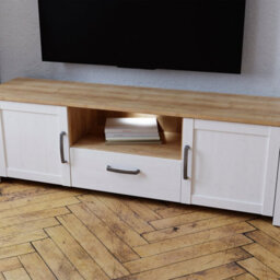 Furniture To Go Bohol 2 Door 1 Drawer Tv Unit In Riviera Oak/white - thumbnail 9