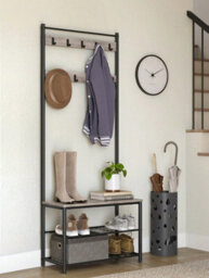 Songmics Vasagle Coat Rack With Shoe Shelf, Entrance Cabinet With Bench, 3-In-1 Steel Frame, For Entryway, Hallway - thumbnail 8