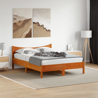 Berkfield Bed Frame Without Mattress Wax Brown 120X200 Cm Solid Wood Pine - image 1