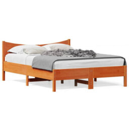 Berkfield Bed Frame Without Mattress Wax Brown 120X200 Cm Solid Wood Pine - thumbnail 2