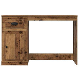Berkfield Desk With Storage Old Wood 50X115X75 Cm Engineered Wood - thumbnail 7