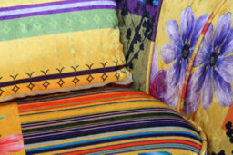 Gold Patchwork Fabric 2 + 1 Seat Sofa And Chair Set For Living Room & Office Daisy - thumbnail 7