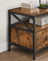 LEDREM Tv Stand Unit, Entertainment Center For Up To 80 Inch Tvs, 3 Fabric Drawers And 3 Open Shelves, 178 X 40 X50 Cm, For Living Room - thumbnail 6