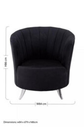 Orsina Black Tub Chair, Stylish Office Chair, Classy Velvet Chair, Round Velvet Upholstery Chair For Lounge - thumbnail 8