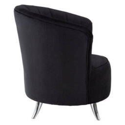 Orsina Black Tub Chair, Stylish Office Chair, Classy Velvet Chair, Round Velvet Upholstery Chair For Lounge - thumbnail 3