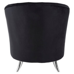 Orsina Black Tub Chair, Stylish Office Chair, Classy Velvet Chair, Round Velvet Upholstery Chair For Lounge - thumbnail 2