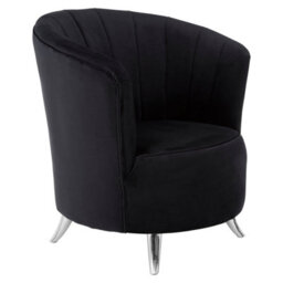 Orsina Black Tub Chair, Stylish Office Chair, Classy Velvet Chair, Round Velvet Upholstery Chair For Lounge - thumbnail 4