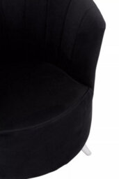 Orsina Black Tub Chair, Stylish Office Chair, Classy Velvet Chair, Round Velvet Upholstery Chair For Lounge - thumbnail 6