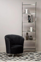 Orsina Black Tub Chair, Stylish Office Chair, Classy Velvet Chair, Round Velvet Upholstery Chair For Lounge - thumbnail 5