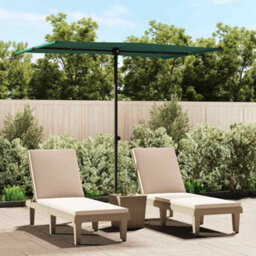 Walplus Garden Parasol With Aluminium Pole 2X1.5 M Green - thumbnail 1