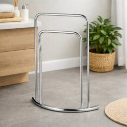 Billtix 3  Tier Freestanding Metal Towel Holder Bathroom, Drying Rail Storage Stand, In Chrome. - thumbnail 6