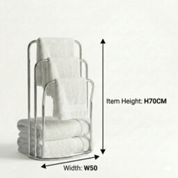 Billtix 3  Tier Freestanding Metal Towel Holder Bathroom, Drying Rail Storage Stand, In Chrome. - thumbnail 2
