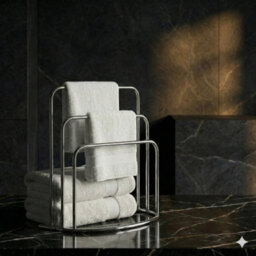 Billtix 3  Tier Freestanding Metal Towel Holder Bathroom, Drying Rail Storage Stand, In Chrome. - thumbnail 3