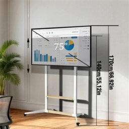 Mobile Tv Floor Stand Cart For Lcd Led Industrial Tv Mount Shelf - thumbnail 2
