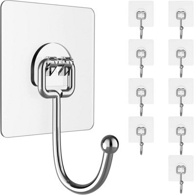 10 Pack No-Drill, Removable And Trace, Free, Waterproof And Rustproof, Multi-Purpose For Bathroom, Kitchen, Home, 7X7Cm - image 1