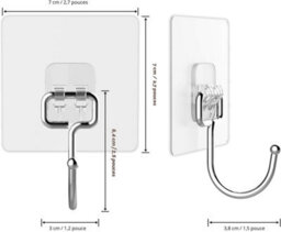 10 Pack No-Drill, Removable And Trace, Free, Waterproof And Rustproof, Multi-Purpose For Bathroom, Kitchen, Home, 7X7Cm - thumbnail 2