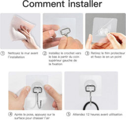 10 Pack No-Drill, Removable And Trace, Free, Waterproof And Rustproof, Multi-Purpose For Bathroom, Kitchen, Home, 7X7Cm - thumbnail 3