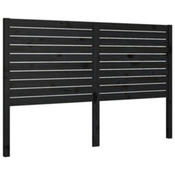 Berkfield Bed Headboard Black 141X4X100 Cm Solid Wood Pine - thumbnail 2