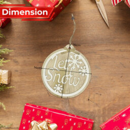 Neel Blue Round Wooden Merry Christmas Sign With A Let It Snow Lettering For Xmas Decor - thumbnail 2