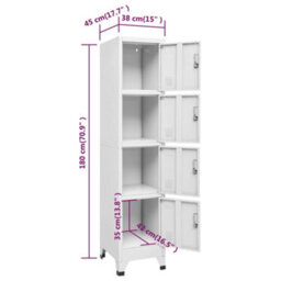 Vidaxl Locker Cabinet With 4 Compartments 38X45X180 Cm - thumbnail 8