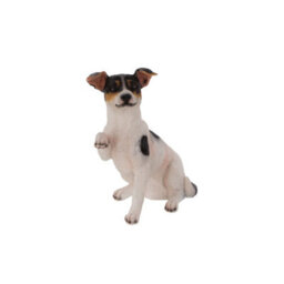 Terrastyle White, Brown Resin Terrier Dog Garden Ornament (H)38.8Cm (W)22Cm
