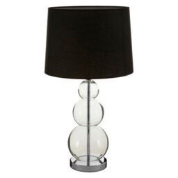 Orsina Elegant Table Lamp With Black Fabric Shade, Luxe Chrome Base Light, Polished Metal Finish Lighting Accent - thumbnail 2