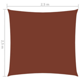 Berkfield Sunshade Sail Oxford Fabric Square 2.5X2.5 M Terracotta - thumbnail 6