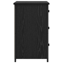 Berkfield Black Oak Nightstand Set Black Oak Engineered Wood Medium Drawers - thumbnail 8