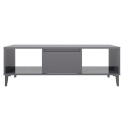 Berkfield Industrial Coffee Table High Gloss Grey 103.5X60X35 Cm Engineered Wood - thumbnail 5