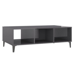 Berkfield Industrial Coffee Table High Gloss Grey 103.5X60X35 Cm Engineered Wood - thumbnail 8