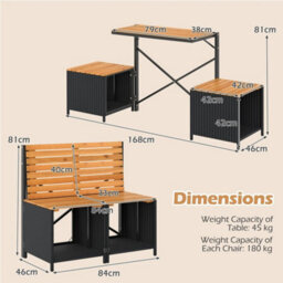 Patio Furniture Set With Raised Garden Bed Table - thumbnail 2
