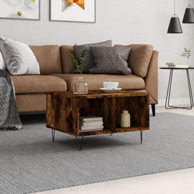 Berkfield Coffee Table Smoked Oak 60X50X36.5 Cm Engineered Wood - image 1