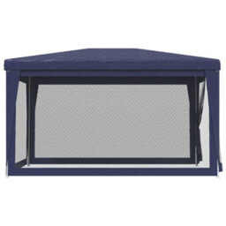 Walplus Party Tent Garden Gazebo Canopy With 4 Mesh Sidewalls Blue 3X4 M Hdpe - thumbnail 4
