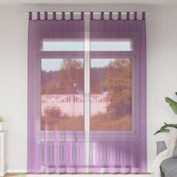 Walplus Voile Curtains With Loops 2 Pcs Purple 140X260 Cm