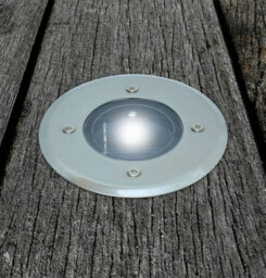 Taylor & Brown 4 Pack Solar Powered Decking Lights Outdoor Garden Stainless Steel Ground Lights Lamp White Deck Pathway Lighting - thumbnail 3