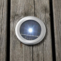 Taylor & Brown 4 Pack Solar Powered Decking Lights Outdoor Garden Stainless Steel Ground Lights Lamp White Deck Pathway Lighting - thumbnail 7