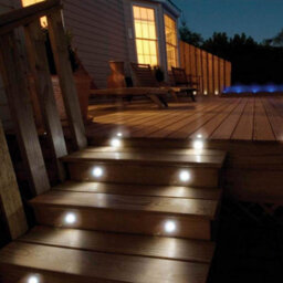 Taylor & Brown 4 Pack Solar Powered Decking Lights Outdoor Garden Stainless Steel Ground Lights Lamp White Deck Pathway Lighting - thumbnail 4