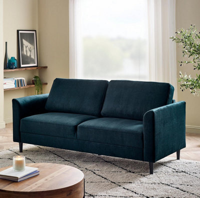 Furniturebox Uk Logan Ocean Blue Fabric 3 Seater Sofa - image 1