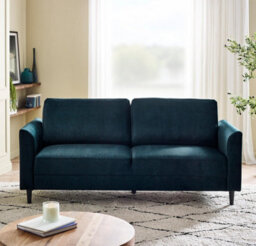 Furniturebox Uk Logan Ocean Blue Fabric 3 Seater Sofa - thumbnail 2