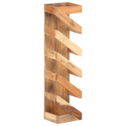 Berkfield Wine Rack For 5 Bottles Solid Acacia Wood - thumbnail 9