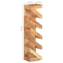 Berkfield Wine Rack For 5 Bottles Solid Acacia Wood - thumbnail 8
