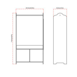 Urbn-Living Urbnliving 120Cm Height Kids White Wooden Hanging Clothes Rail Light Pink Wardrobe Storage Shelves With Mirror - thumbnail 4
