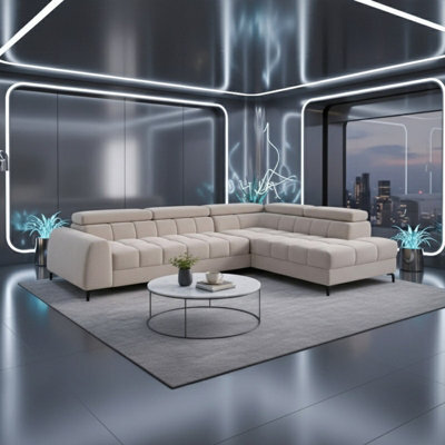 Aurelio Velvet Upholstered Sofa Bed With Metal Legs Modern Living Room Comfortable Seating Furniture Cream Right - image 1