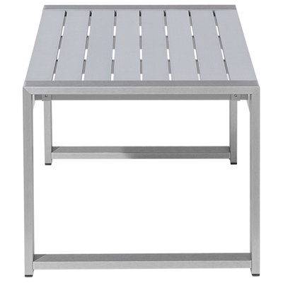 Beliani Outdoor Coffee Table Light Grey Aluminium 90 X 50 Cm - Compact Weather-Ready Design - image 1