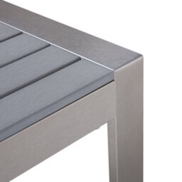 Beliani Outdoor Coffee Table Light Grey Aluminium 90 X 50 Cm - Compact Weather-Ready Design - thumbnail 7