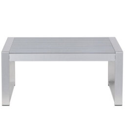 Beliani Outdoor Coffee Table Light Grey Aluminium 90 X 50 Cm - Compact Weather-Ready Design - thumbnail 4