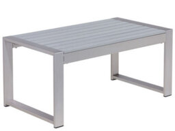 Beliani Outdoor Coffee Table Light Grey Aluminium 90 X 50 Cm - Compact Weather-Ready Design - thumbnail 3