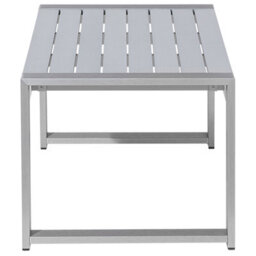 Beliani Outdoor Coffee Table Light Grey Aluminium 90 X 50 Cm - Compact Weather-Ready Design - thumbnail 1