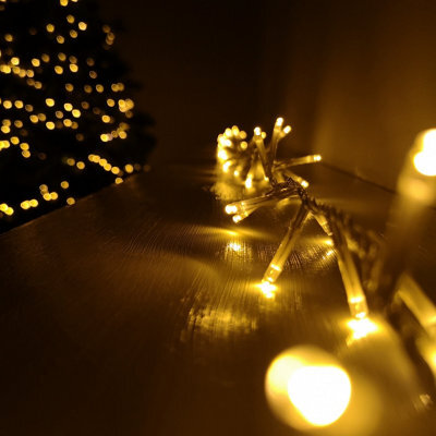 Samuel Alexander 1000 Led 25M  Indoor Outdoor Christmas Multi Function Mains Operated String Lights With Timer & Clear Cable In Vintage Gold - image 1