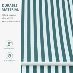Outsunny Garden Sun Shade Canopy Retractable Awning, 3 X 2.5M, Green And White - thumbnail 4